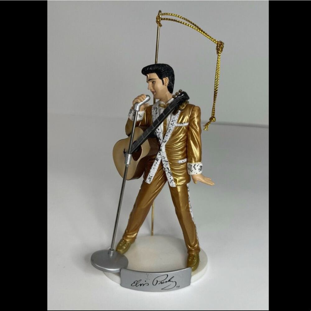 Trevco Elvis Presley Collectible Ornament 2002 Gold Lame Suit
